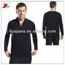 man's worsted cashmere polo sweater